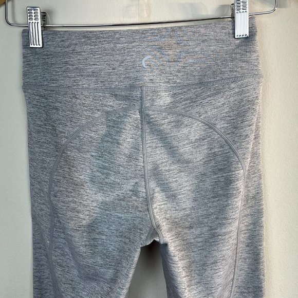 Zyia Leggings 2 Gray Neon Tape Luxe Hi Rise 7/8 25 in Activewear Athletic Womens - Picture 6 of 9